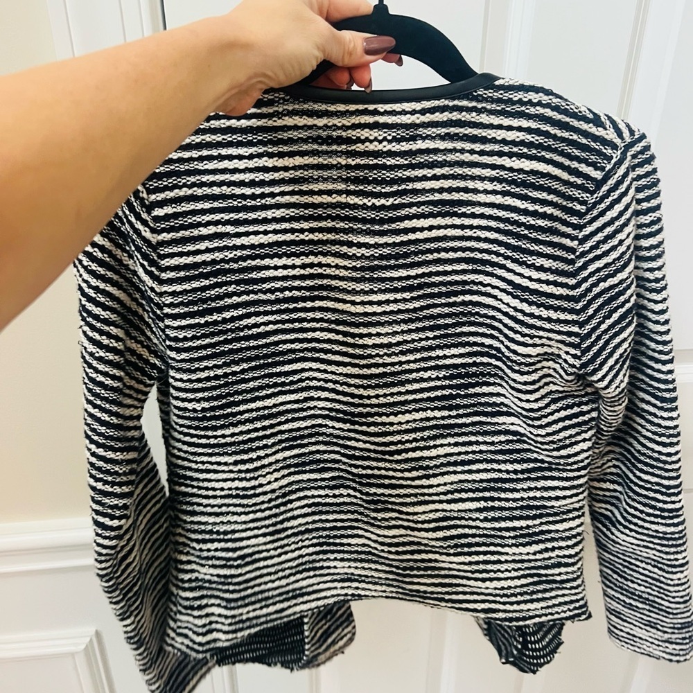 Avec Les Filles Black and White Striped Blazer - Picture 5 of 6